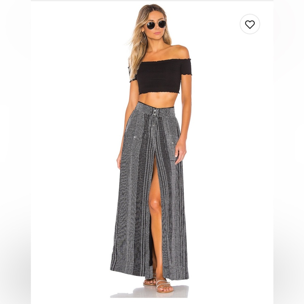 House of Harlow Jonah Maxi Skirt with button up front